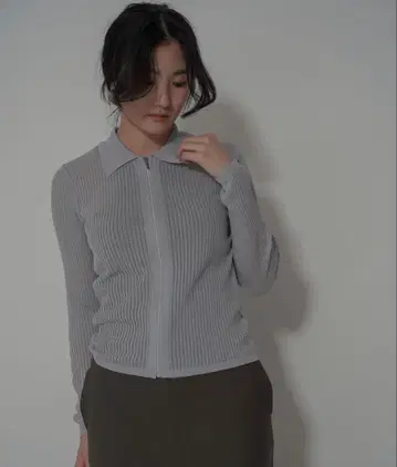 시어 니트 지퍼 가디건 KINO THE KEI