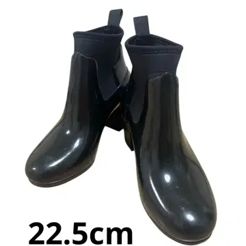 새상품급 HUNTER, 헌터, 레인 숏부츠 광택 있는 블랙