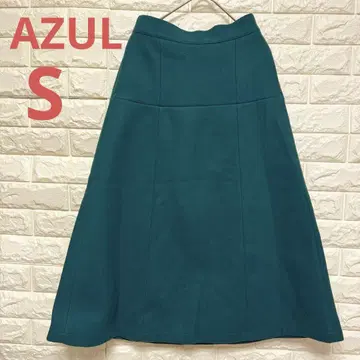 미사용 새상품 AZUL 아줄 짙은 녹색 플레어 롱 스커트 S