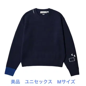 안야 힌드마치 프리미엄 라무 크루넥 스웨터 네이비