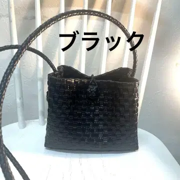 플라스틱 바스켓 메르카도 토트백 핸드메이드 파사르 메케아리사 블랙