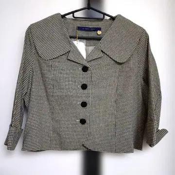 새상품급 택 포함 미사용 새상품 블랙 체크 무늬 자켓