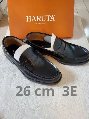 미사용 26cm 3E HARUTA 하루타 블랙 로퍼