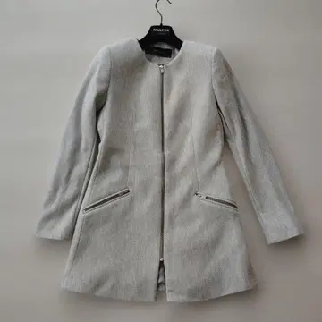 새상품 ZARA BASIC 노카라 자켓 그레이 M
