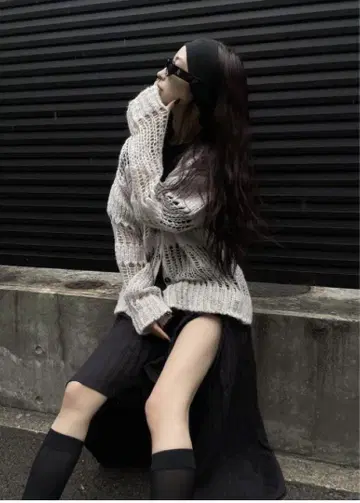melt the lady gradation net cardigan