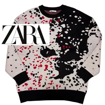 새상품급 ZARA 자라 추상 자카드 니트 스웨터 크루넥