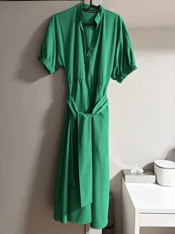 ZARA WOMAN 그린 셔츠 원피스 반팔