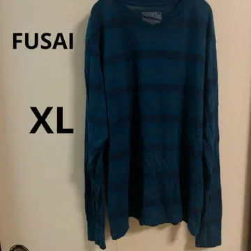 FUSAI 블루 계열 스트라이프 긴팔 T셔츠 XL