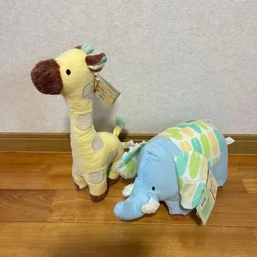 기린과 코끼리 봉제 인형 세트