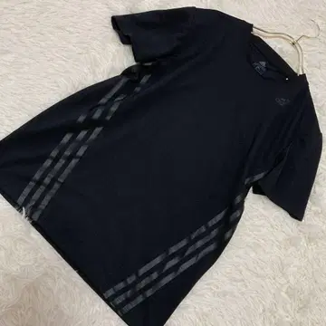 adidas 로고 티셔츠 블랙 S 라인 저지 스포츠