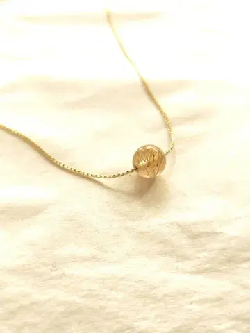 고품질 투명도 높음!! 굵은 바늘 루틸 쿼츠 8mm 펜던트 목걸이