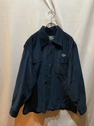 SLASHER 코듀로이 셔츠 자켓 레이온 코튼 블랙 90s