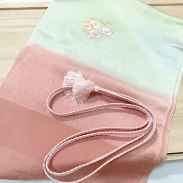 헤 11 허리띠 오비 장식 천 세트 그린 브라운