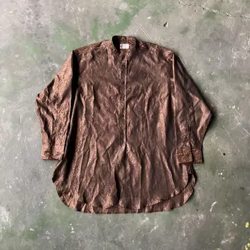 Penney's 50s 60s 복각 노카라 긴팔 셔츠 페이즐리