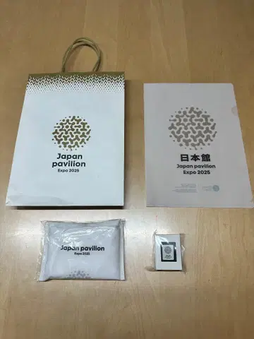오사카 만박 일본관 핀 배지 에코백 클리어 파일 세트