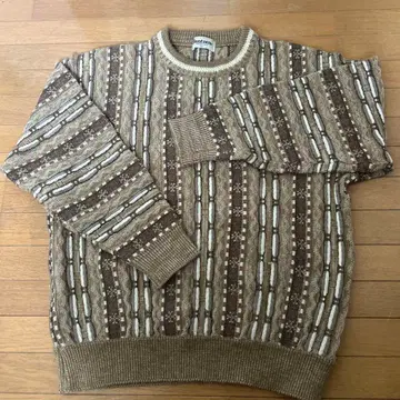 jantzen 얀센 니트 맨투맨 크루넥 베이지 패턴