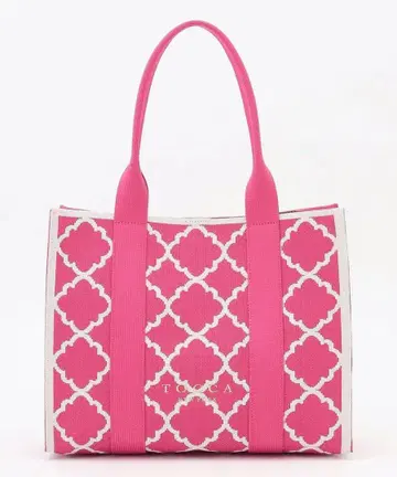 토카 A4 사이즈 대응 CHECKER CLOVER KNITBAG 니트 백