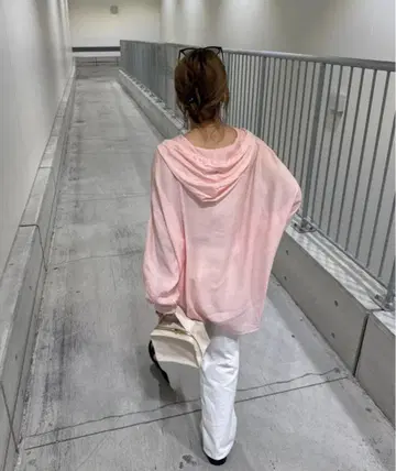 ISOOK 아이스 후드 부착 시어 셔츠 핑크 F