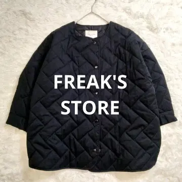 [새상품급] FREAK'S STORE 퀼팅 자켓 스퀘어 벽돌 블랙