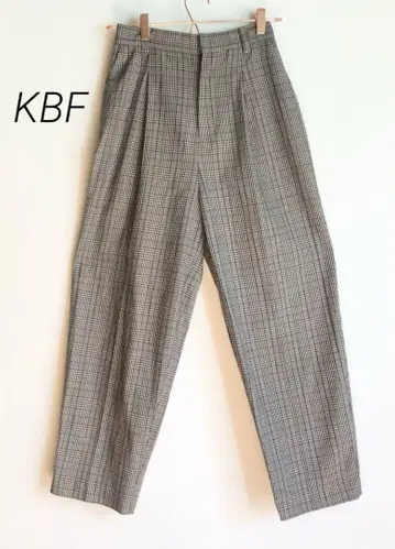 KBF 글렌체크 와이드 팬츠