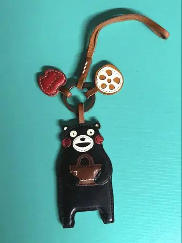 쿠마몬 가죽 키링 후르츠 참 포함