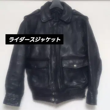 블랙 가죽 라이더 자켓