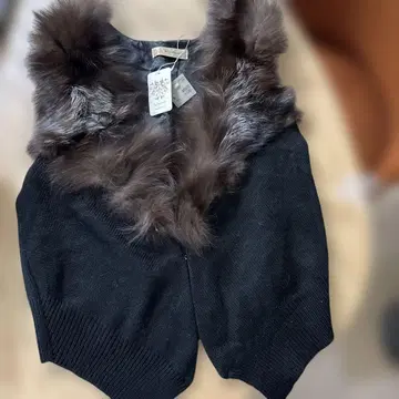 택 포함 새상품 퍼 포함 블랙 베스트