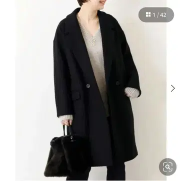 블랙 체스터 코트 싱글 버튼
