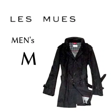남성용 M 사이즈 LES MUES 트렌치코트 블랙 컬러