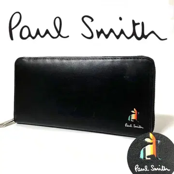 폴스미스 남성용 라운드 지퍼 장지갑 마케트리 스트라이프 토끼