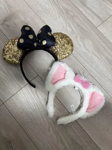 미니 마우스풍 머리띠와 고양이 귀 머리띠 세트