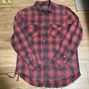 ZARA 페이드 가공 체크 셔츠 y2k 그런지
