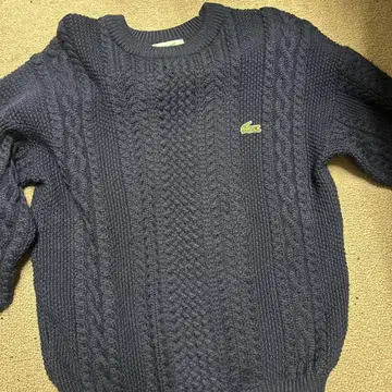 Lacoste 네이비 케이블 니트 스웨터