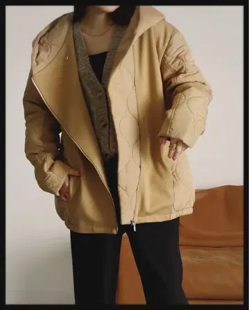 RANAN 솜 퀼트 후드티