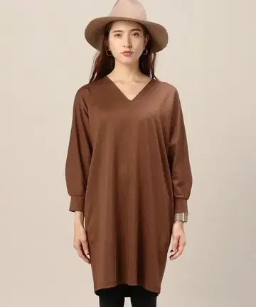 BEAUTY & YOUTH/분또 V넥 돌먼 슬리브 원피스