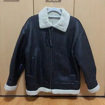 LOWRYSFARM 가죽 무스탕 코트 블랙