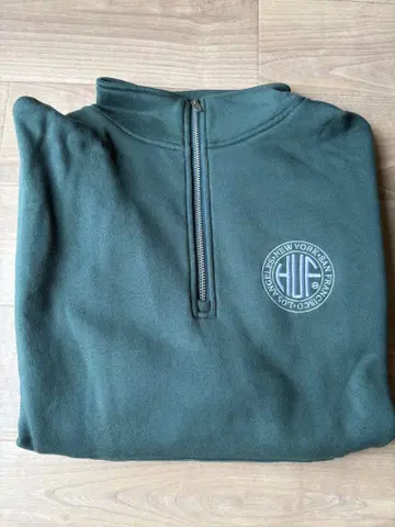 HUF 다크 그린 하프 지퍼 트레이닝복