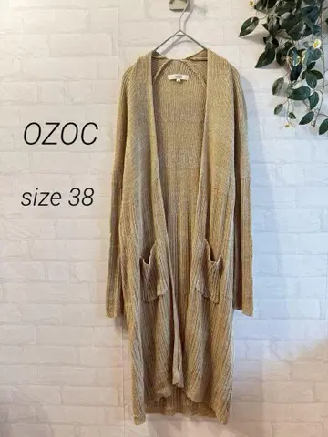 [OZOC] 리브 편직 롱 가디건 겉옷 (38) 베이지
