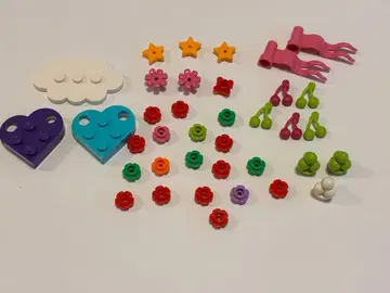 LEGO 부품 레고 프렌즈 묶음 판매 꽃 별 체리 깃발 구름 하트