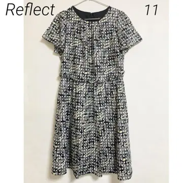 0577 Reflect 리플렉트 반팔 올 패턴 무릎 기장 원피스
