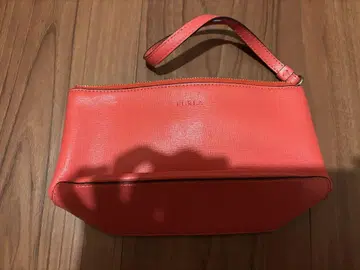 FURLA 핑크 오렌지 핸들 파우치