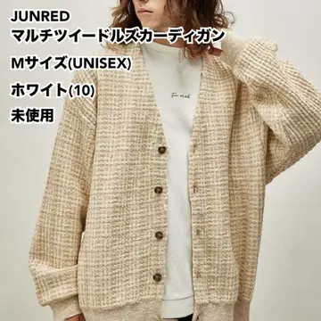 JUNRED 멀티 트위드 가디건 M 사이즈 화이트(10) 미사용