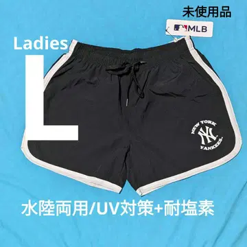 [ 미사용품 Ladies L ] 양키스 수륙양용 나일론 숏팬츠 블랙