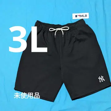 [ 미사용품 3L ] MLB NY 양키스 로고 자수 맨투맨 숏팬츠 블랙