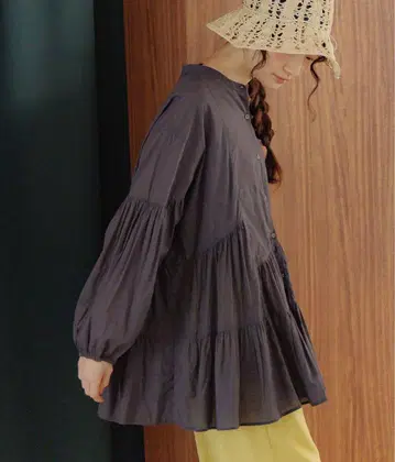니코앤드 프리미엄 론 티어드 블라우스 블랙 L 사이즈