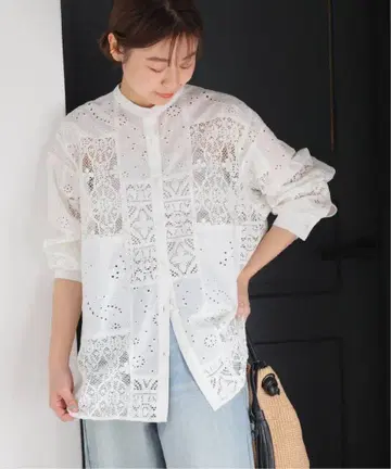 패치워크 레이스 셔츠 relume 레리움