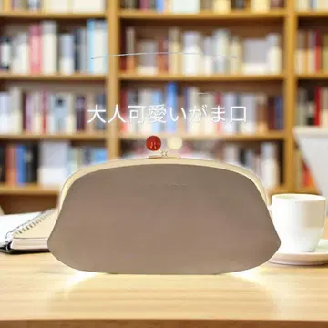 미사용 가마구치 신색 그레이 장지갑 Zucchero 대용량