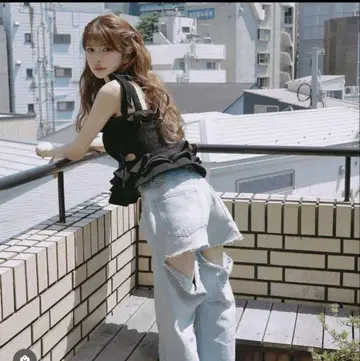 [ 완판템 ] Randy 비쥬 백 컷 와이드 데님 S 사이즈
