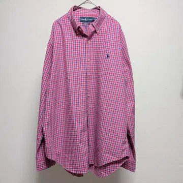 랄프 로렌 90s 플란넬 셔츠 얇은 소재 체크 L