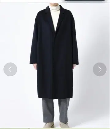 le Glazik 다크 네이비 롱 코트